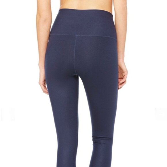 ALO Yoga High Waist Air Brush Navy Blue Leggings Size M - Picture 2 of 6